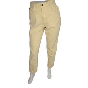 VINTAGE 90s mom jeans Liz Claiborne high rise yellow tapered leg S‎